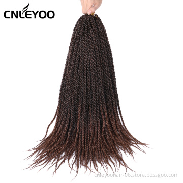 Mixed Brown 3D Cubic Twist Crochet Hair 18 Inch 4S Pre-twisted Crochet Braiding Hair Extension For Women
